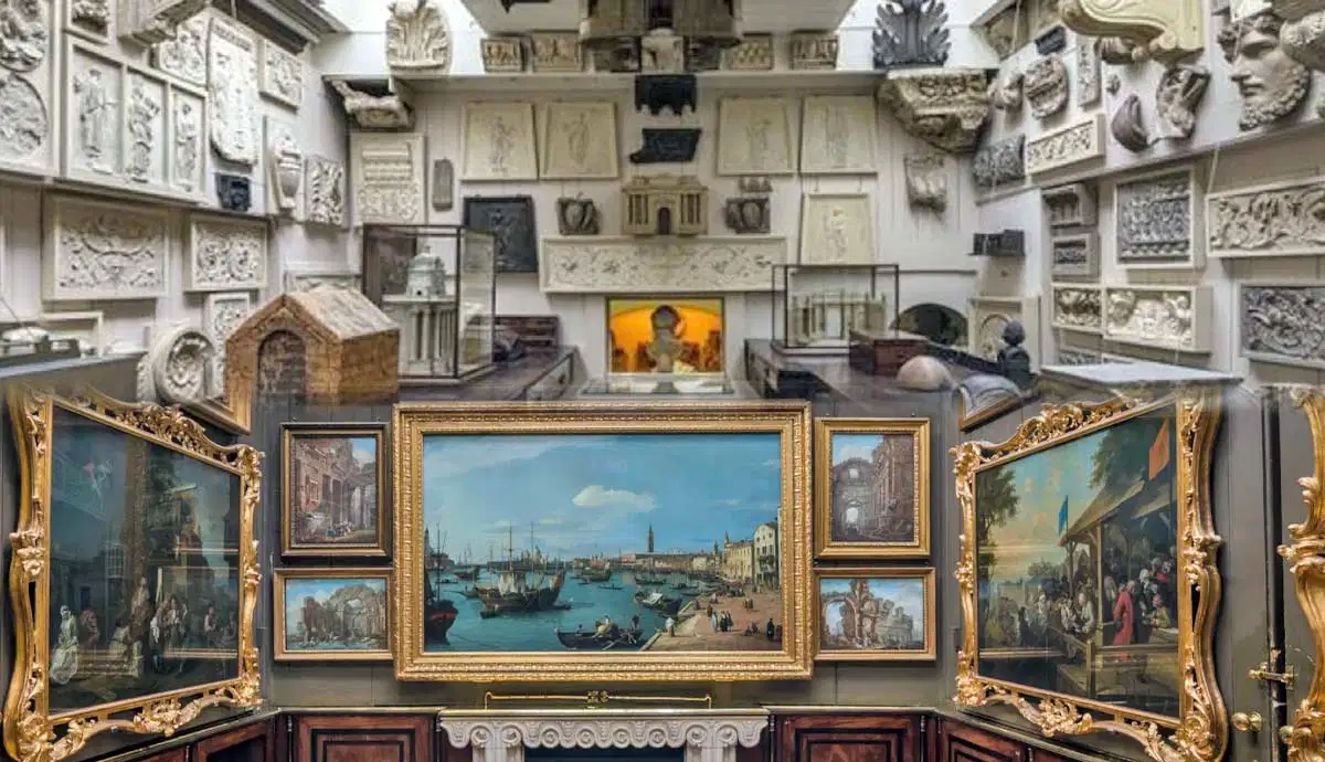 The crowded, art-filled interior of Sir John Soane's Museum